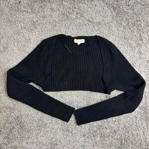 PacSun Black Ribbed Cropped Shrug